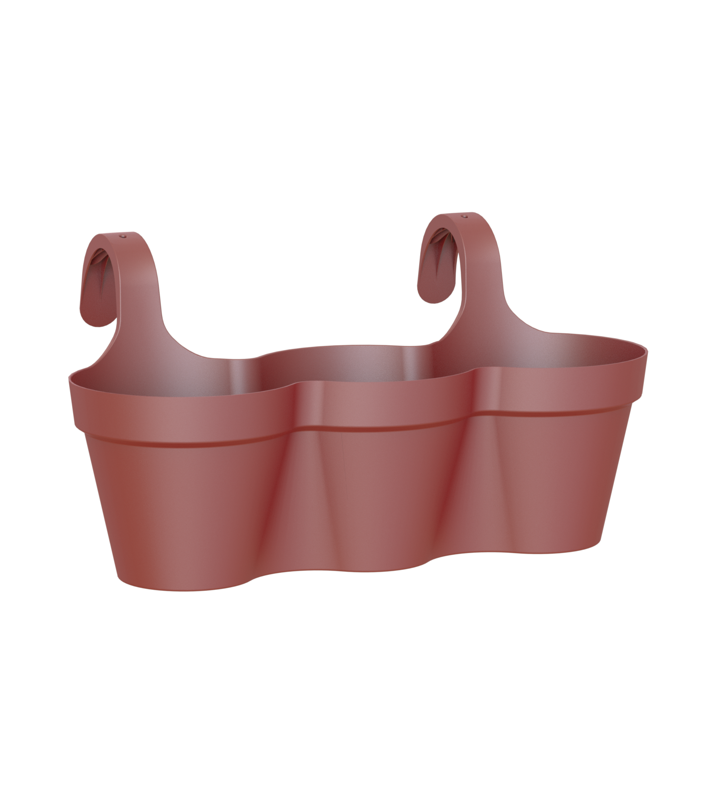 plastic-pot-balcony-triple-planter-dark-red