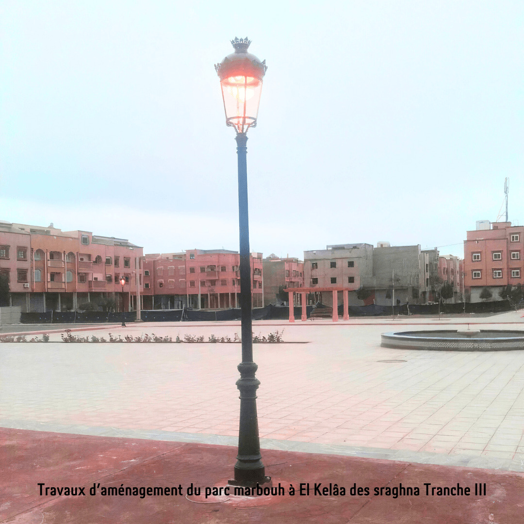 Travaux d'aménagement du parc marbouh à El Kelâa des sraghna Tranche III