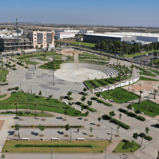 Travaux d’aménagement paysager des espaces verts de la tranche 6 et de la place centrale de la zone industrielle d’Oulad Saleh